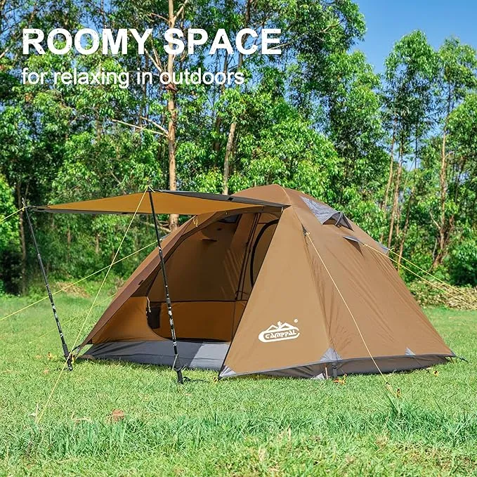 2-3 Person Tent Backpacking Tent, Waterproof Windproof 4 Season Tent for Camping, Easy Setup Two Person Tent for Backpacking, Hiking, Hunting, Motor Cycling & Biking