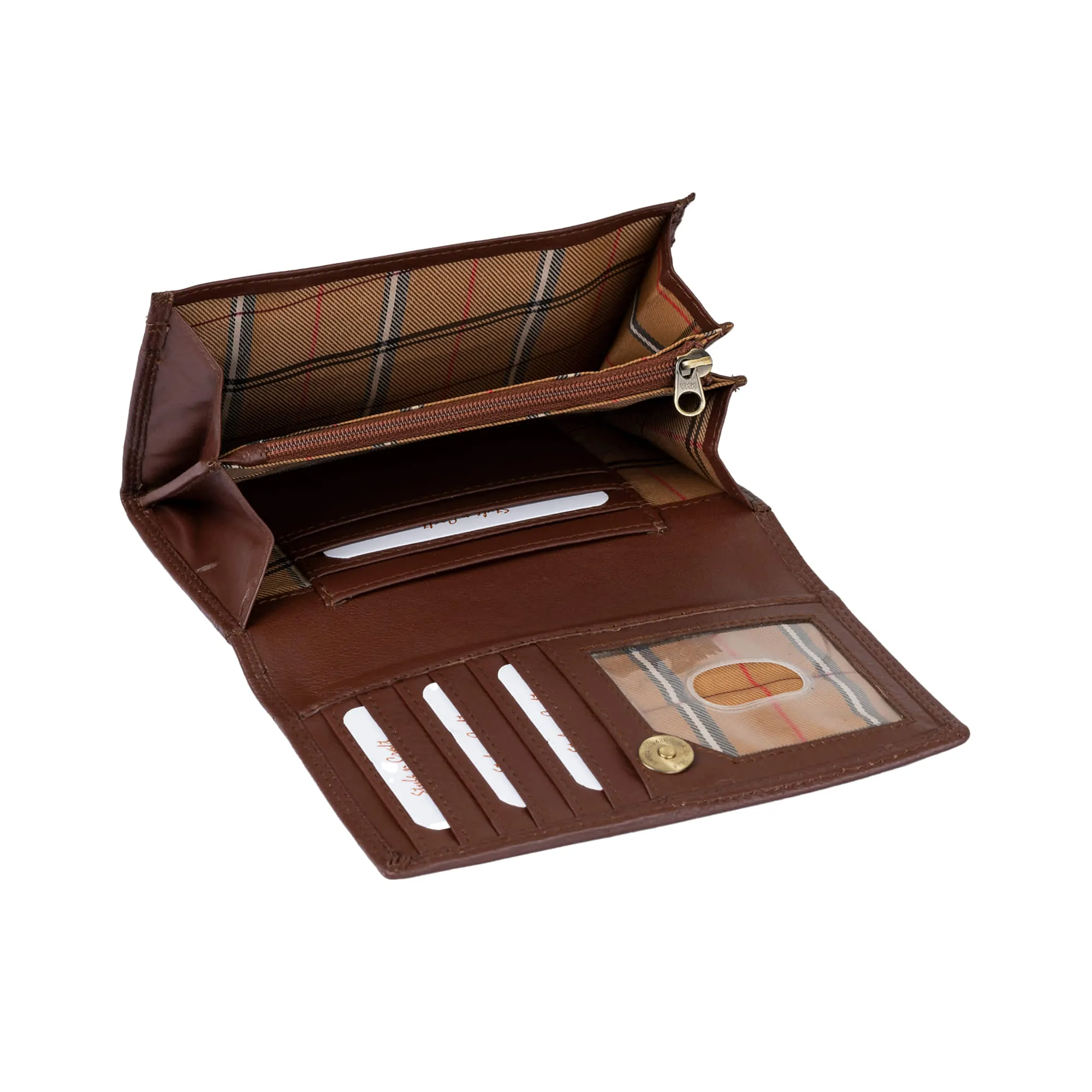 391102 Ladies Clutch Wallet in Brown Full Grain Leather | Style n Craft