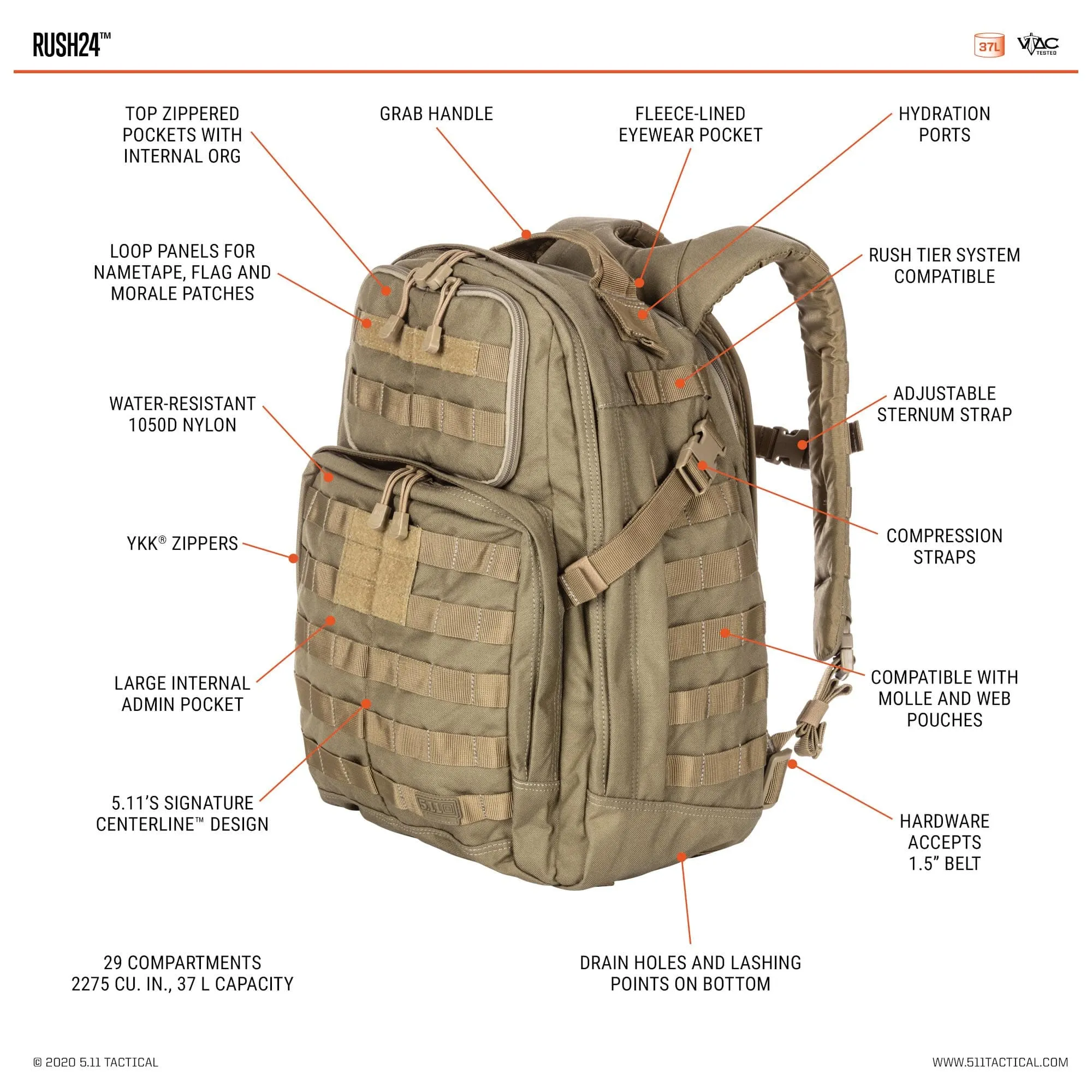 5.11 Tactical RUSH 24 2.0 Back Pack
