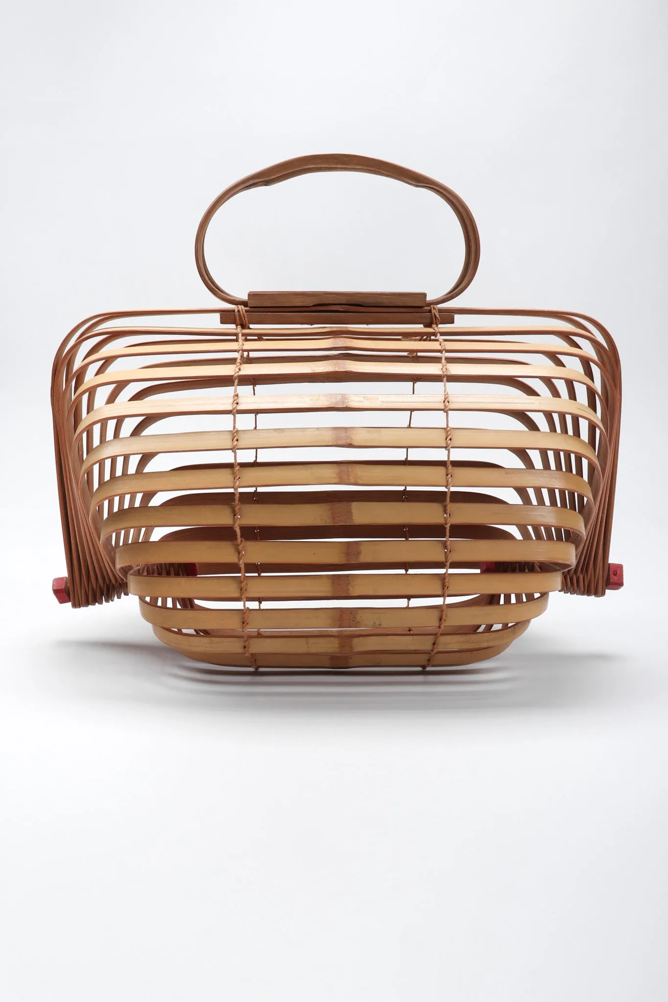 Accordion Bamboo Basket Bag