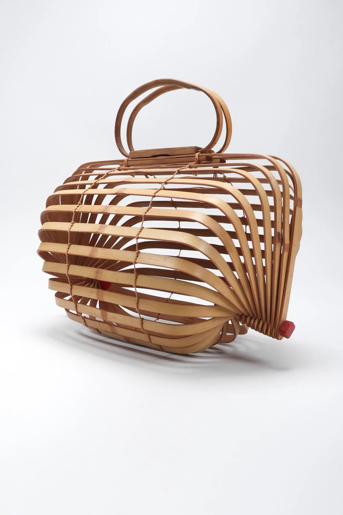 Accordion Bamboo Basket Bag