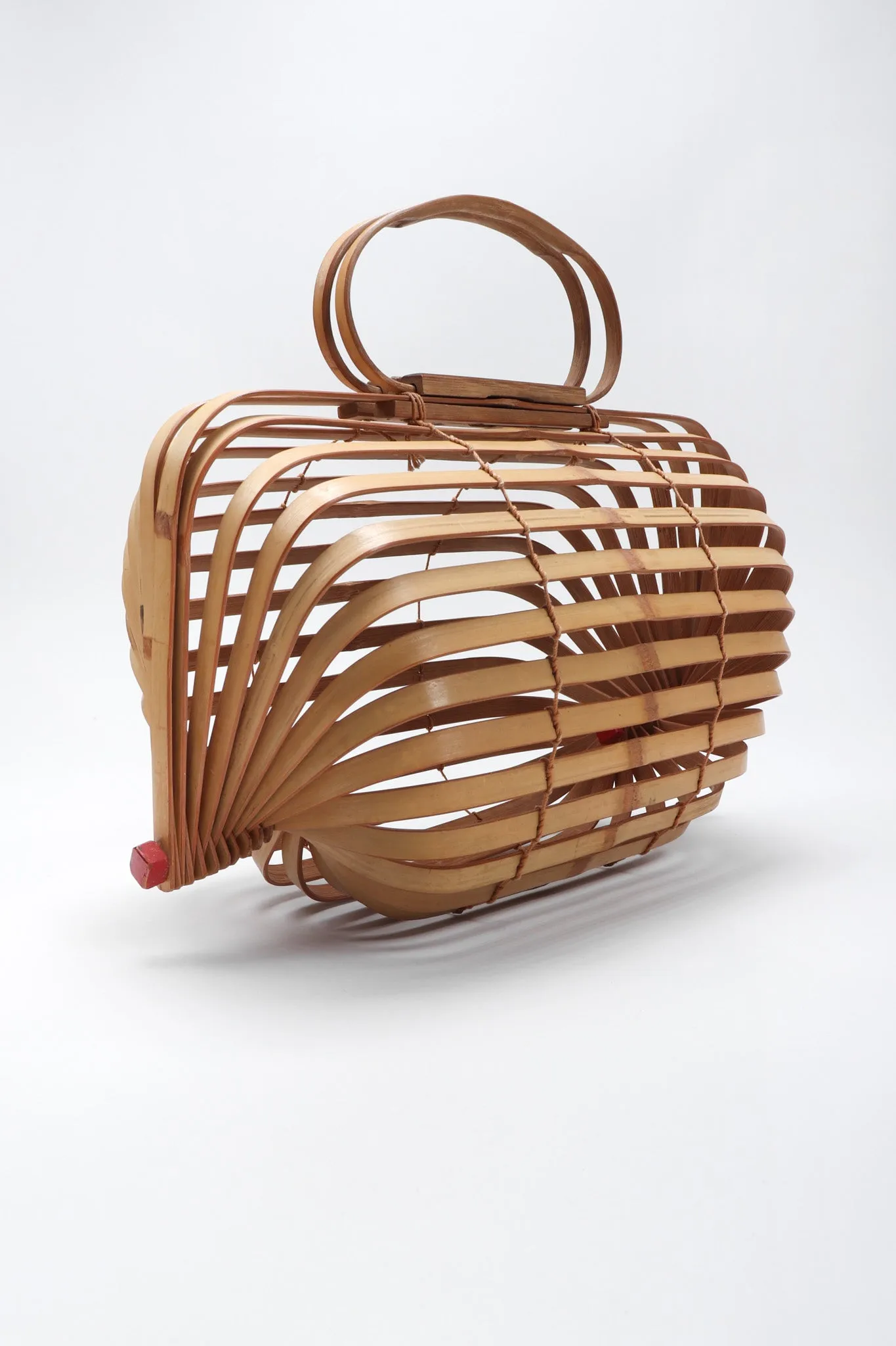 Accordion Bamboo Basket Bag