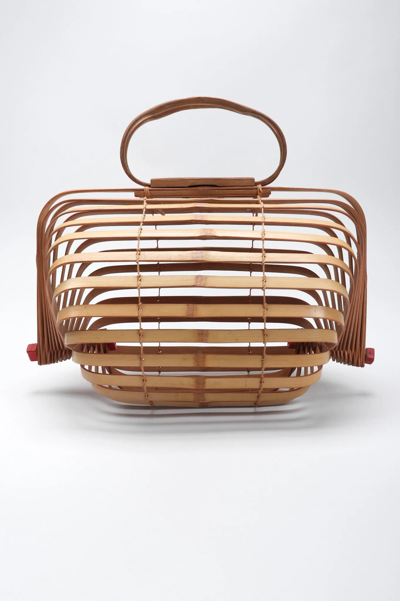 Accordion Bamboo Basket Bag