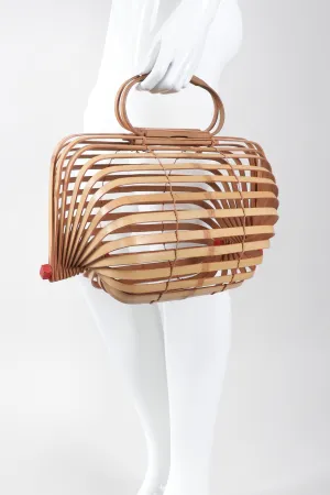 Accordion Bamboo Basket Bag