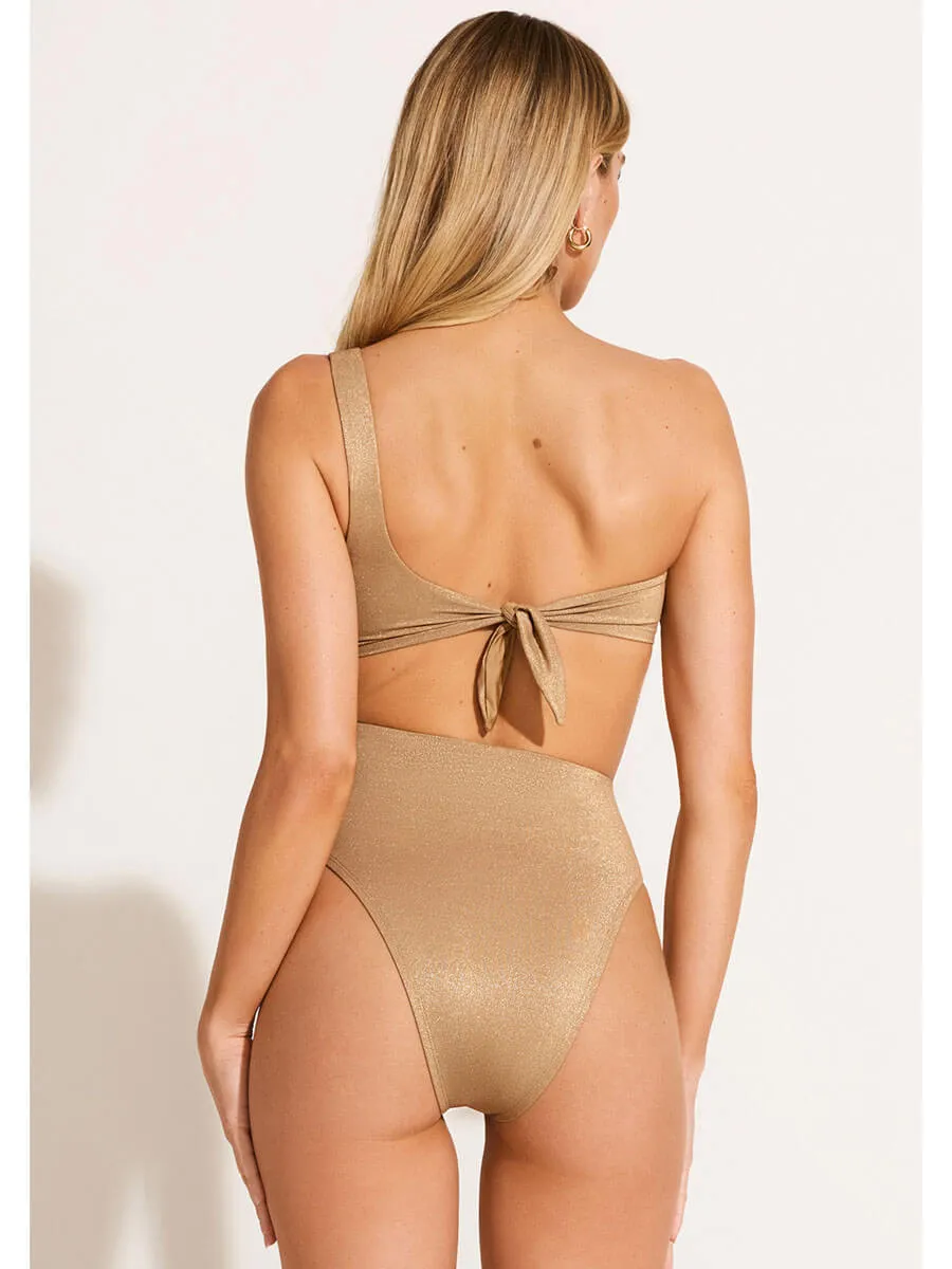 Aden Cutout One Piece in Golden Glow Metallic