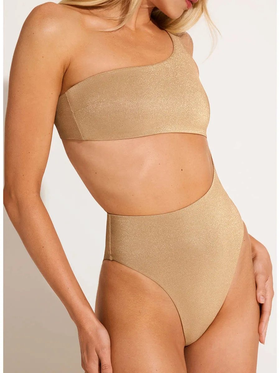 Aden Cutout One Piece in Golden Glow Metallic