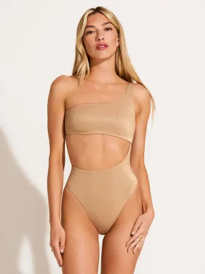 Aden Cutout One Piece in Golden Glow Metallic