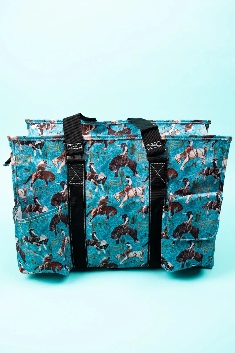 Blue Ridge Rodeo with Black Trim Large Organizer Tote