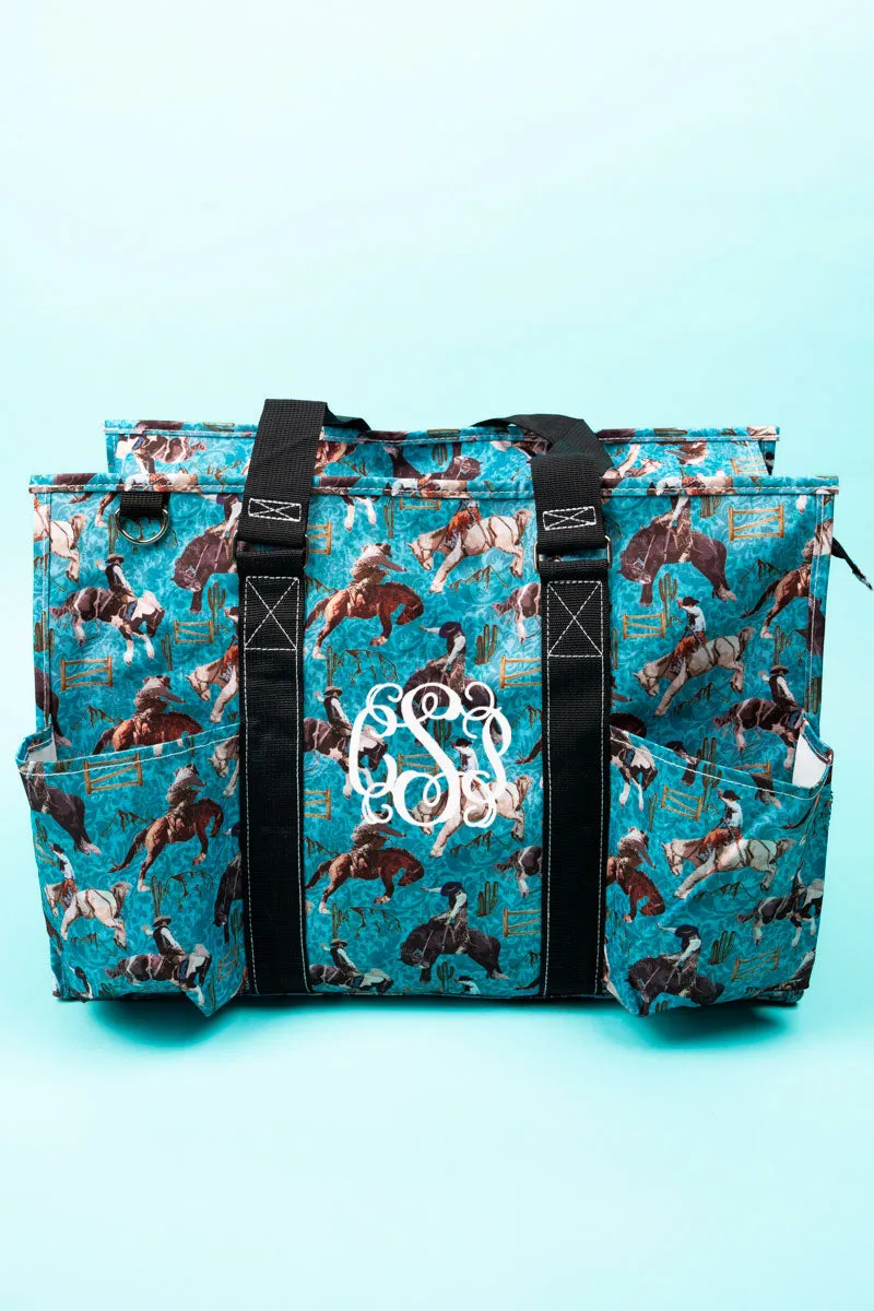 Blue Ridge Rodeo with Black Trim Large Organizer Tote