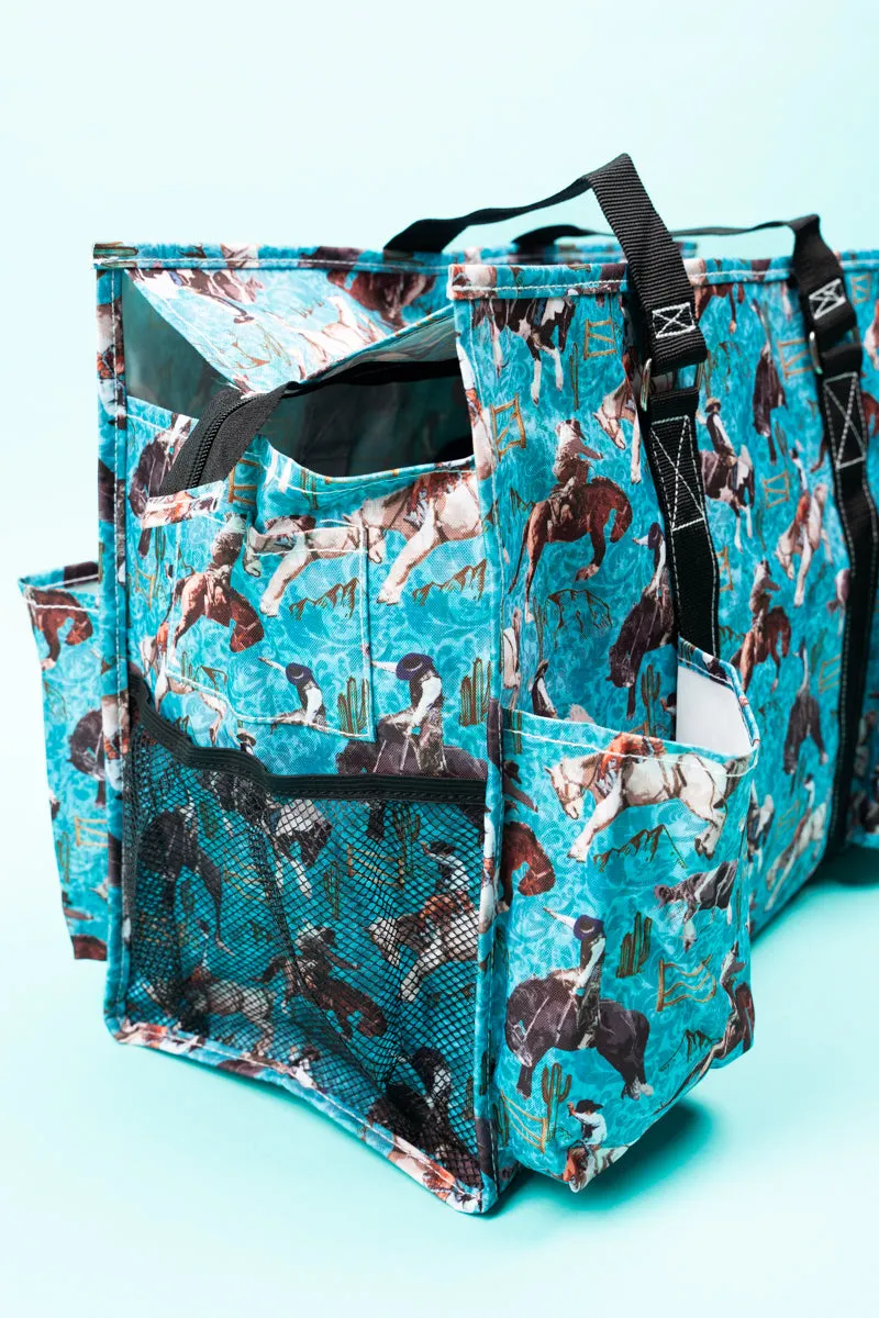 Blue Ridge Rodeo with Black Trim Large Organizer Tote