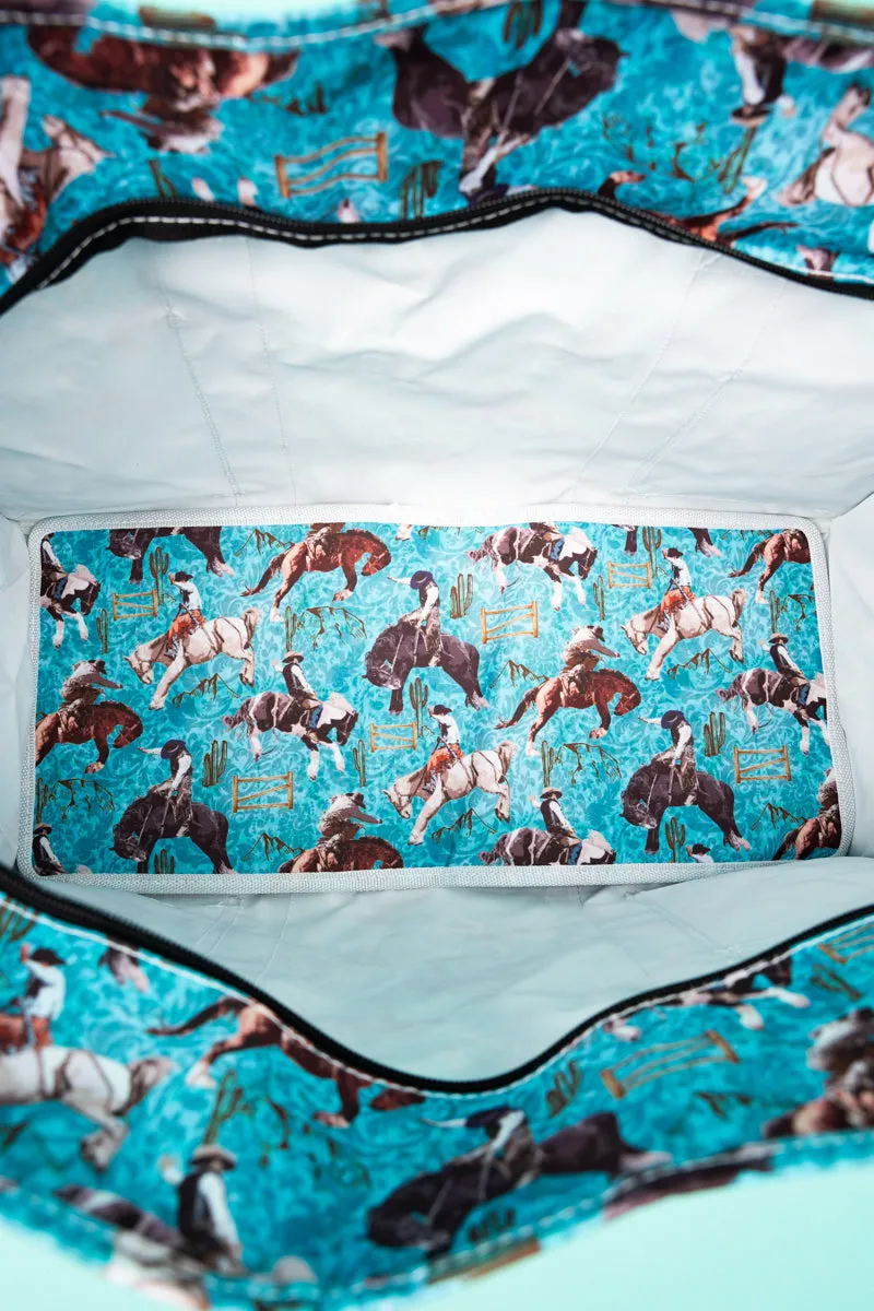 Blue Ridge Rodeo with Black Trim Large Organizer Tote