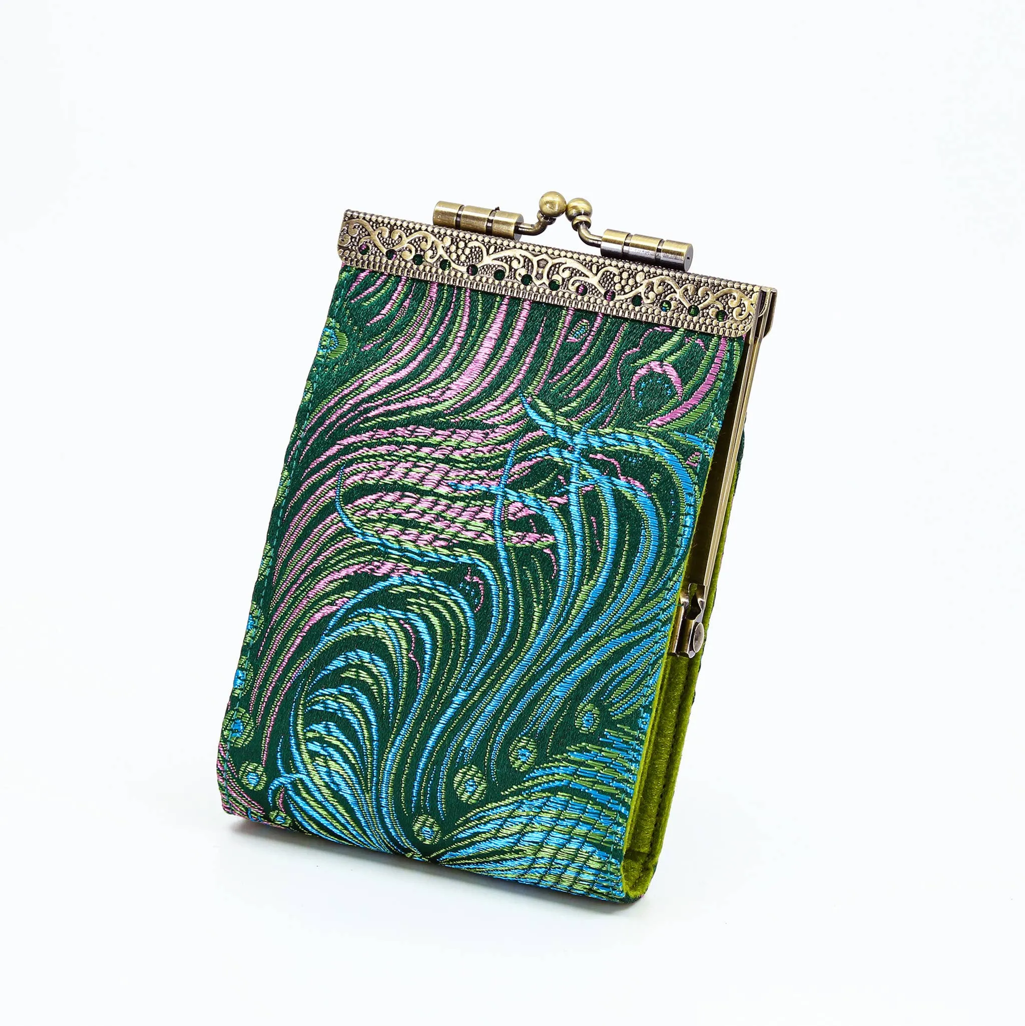 Blue/Gold Peacock Card Holder