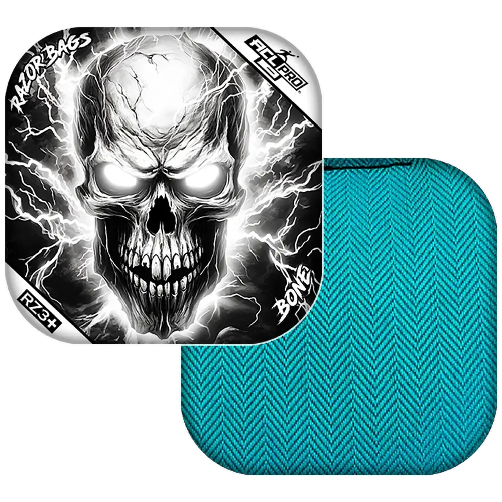 Bone | Skull Lighting Strike | ACL PRO Razor Cornhole Bags