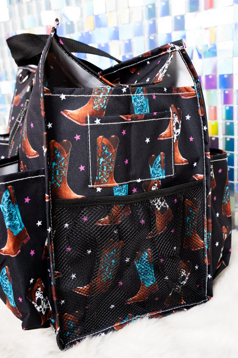 Boots, Class & Sass with Black Trim Large Organizer Tote