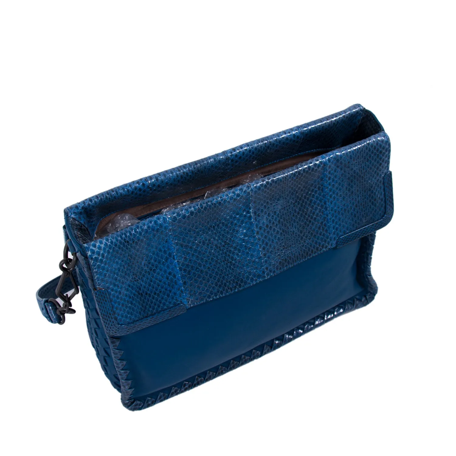 Bottega Veneta Intrecciato Trim Snakeskin Bag