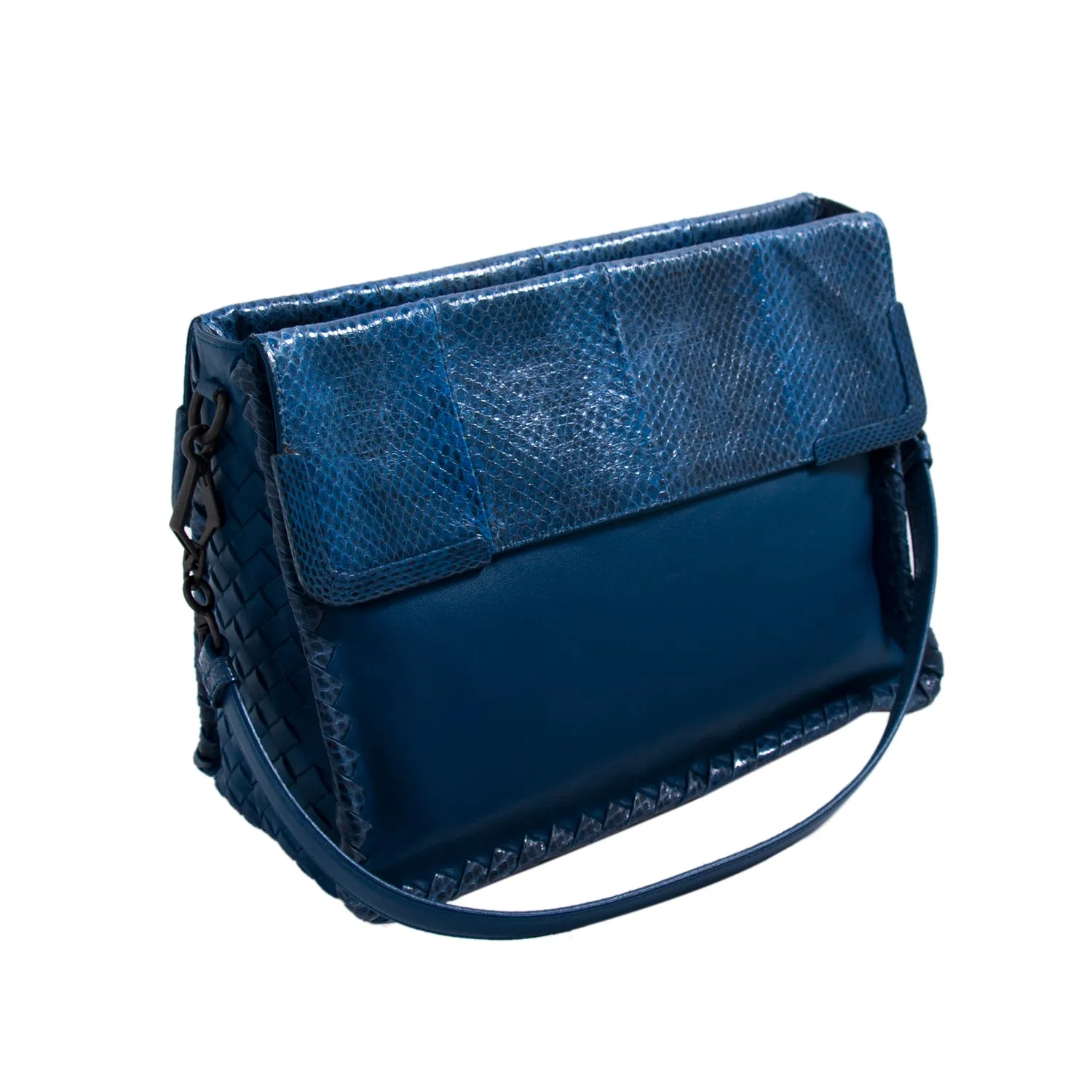 Bottega Veneta Intrecciato Trim Snakeskin Bag