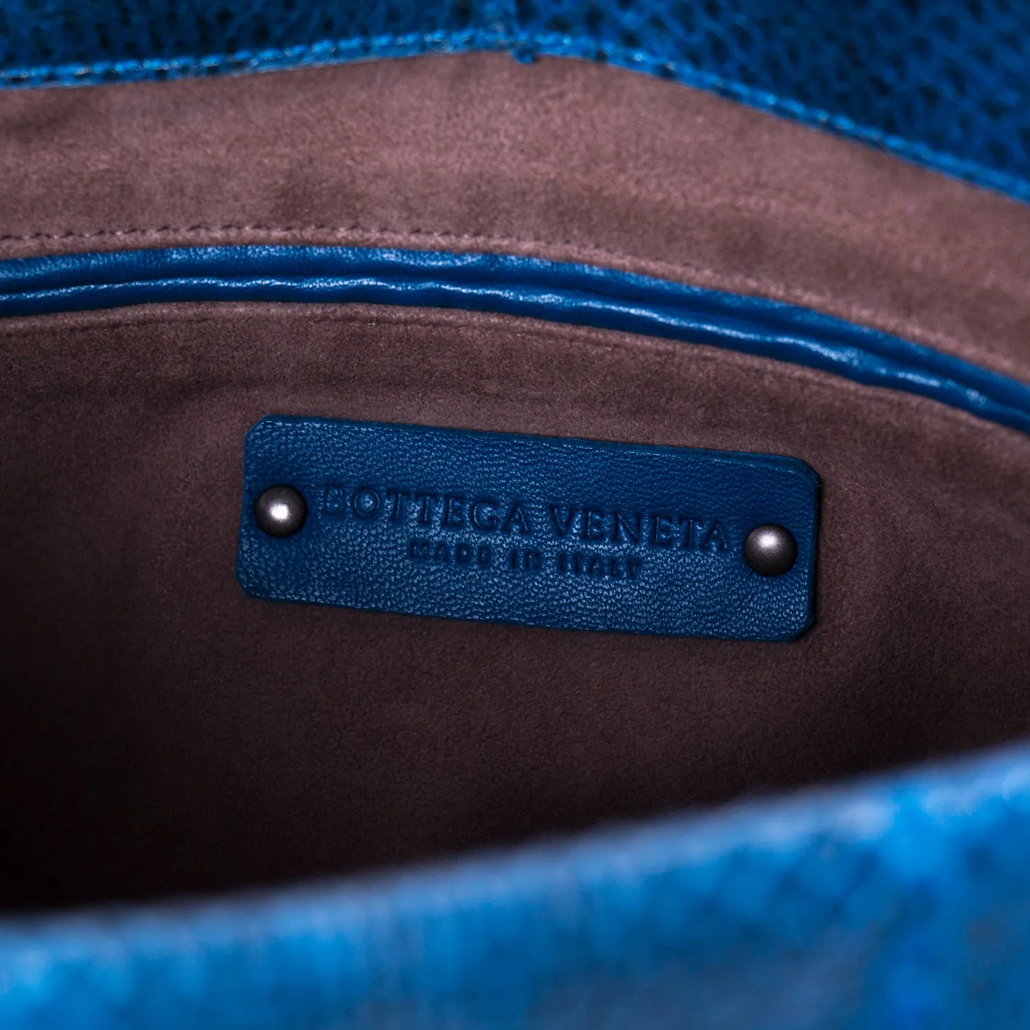 Bottega Veneta Intrecciato Trim Snakeskin Bag