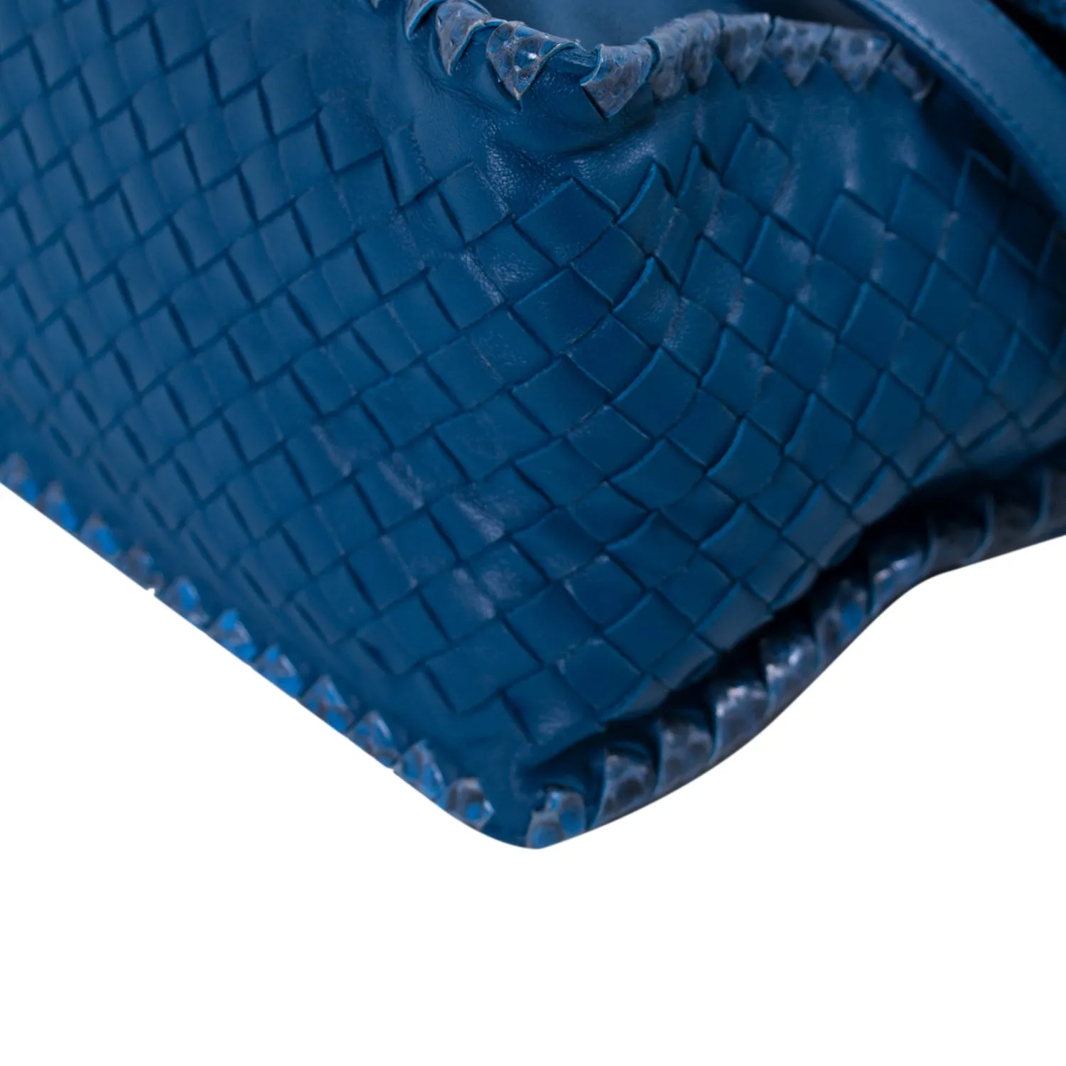 Bottega Veneta Intrecciato Trim Snakeskin Bag