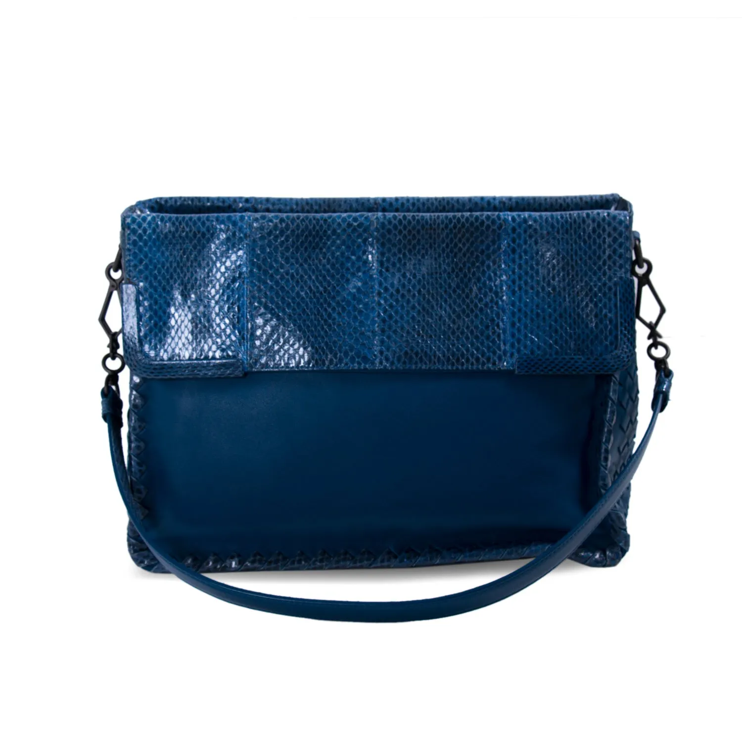 Bottega Veneta Intrecciato Trim Snakeskin Bag