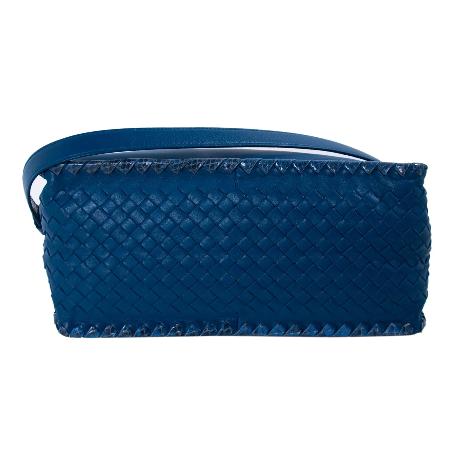 Bottega Veneta Intrecciato Trim Snakeskin Bag
