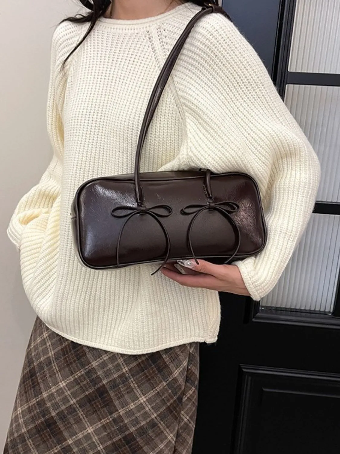 Bow Trim Shoulder Bag
