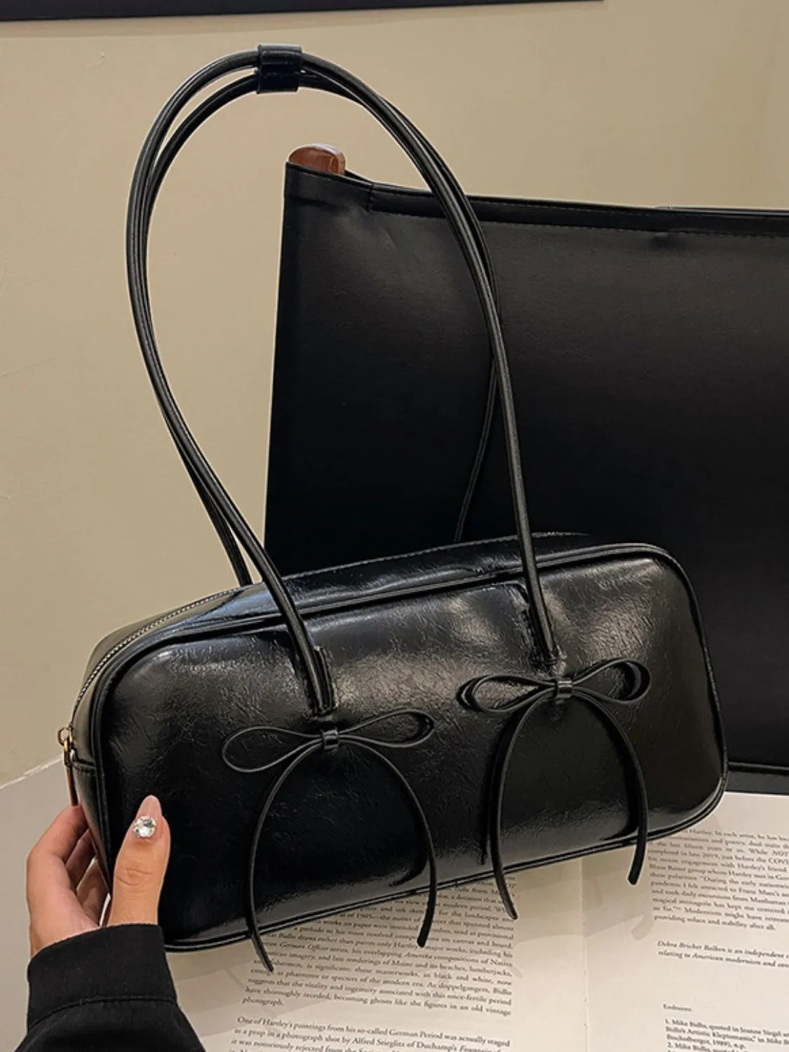 Bow Trim Shoulder Bag