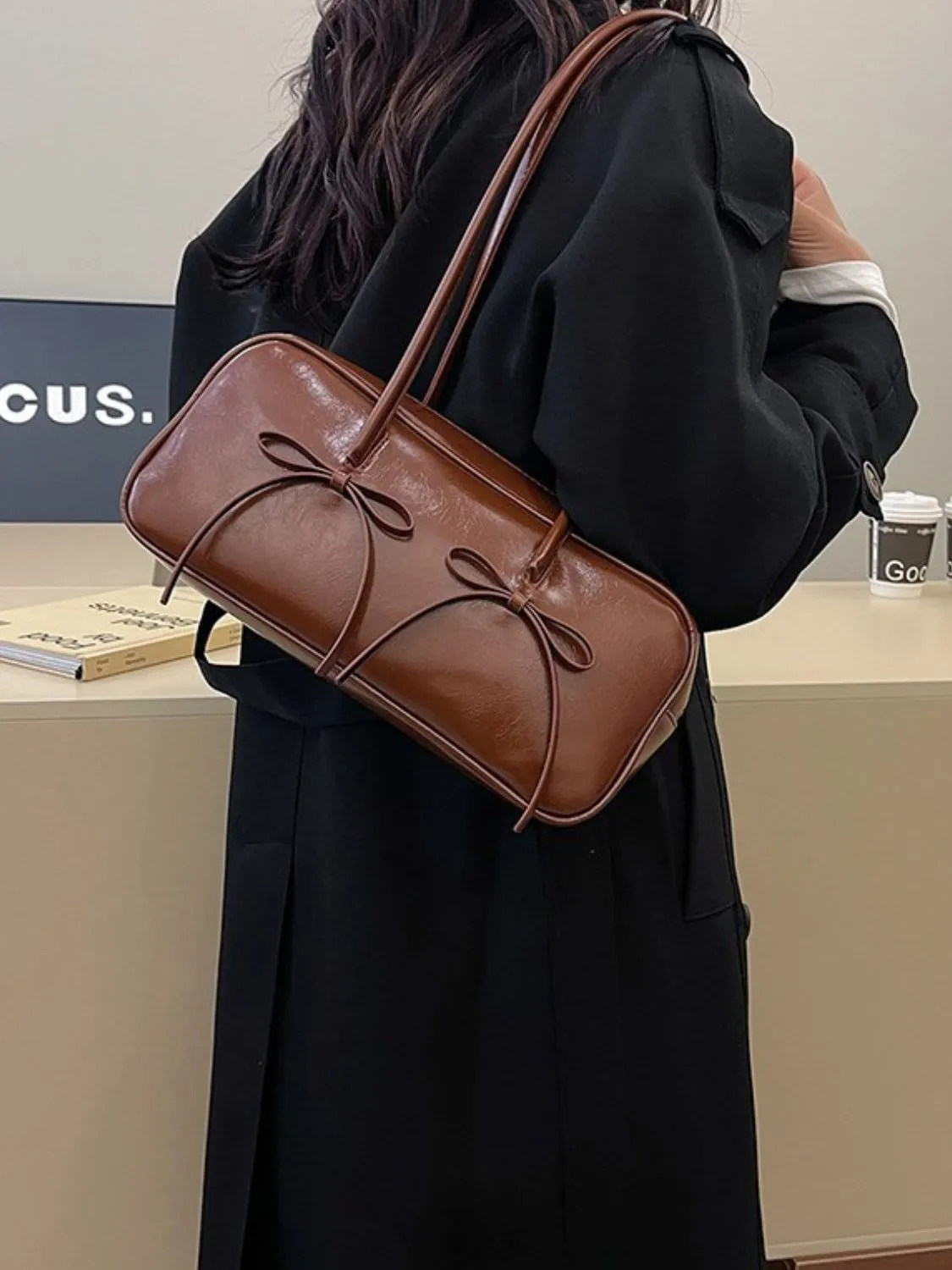 Bow Trim Shoulder Bag