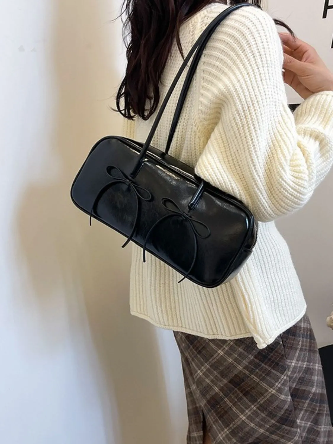 Bow Trim Shoulder Bag