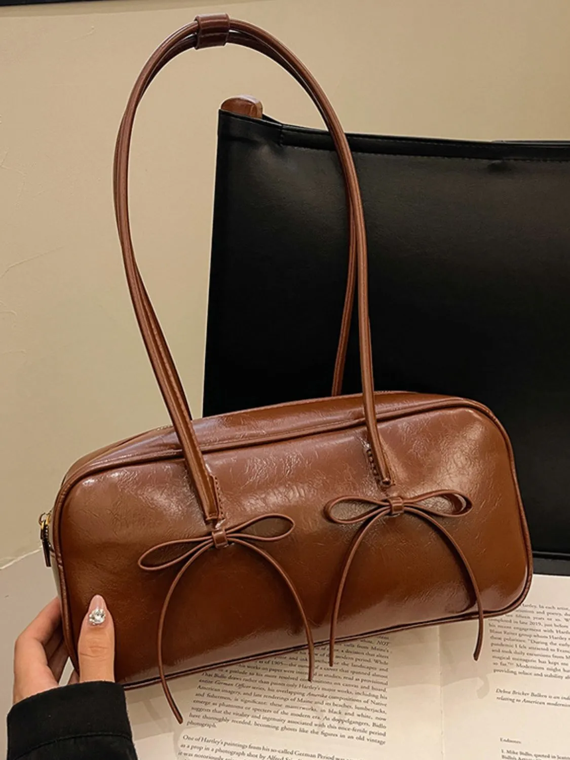 Bow Trim Shoulder Bag