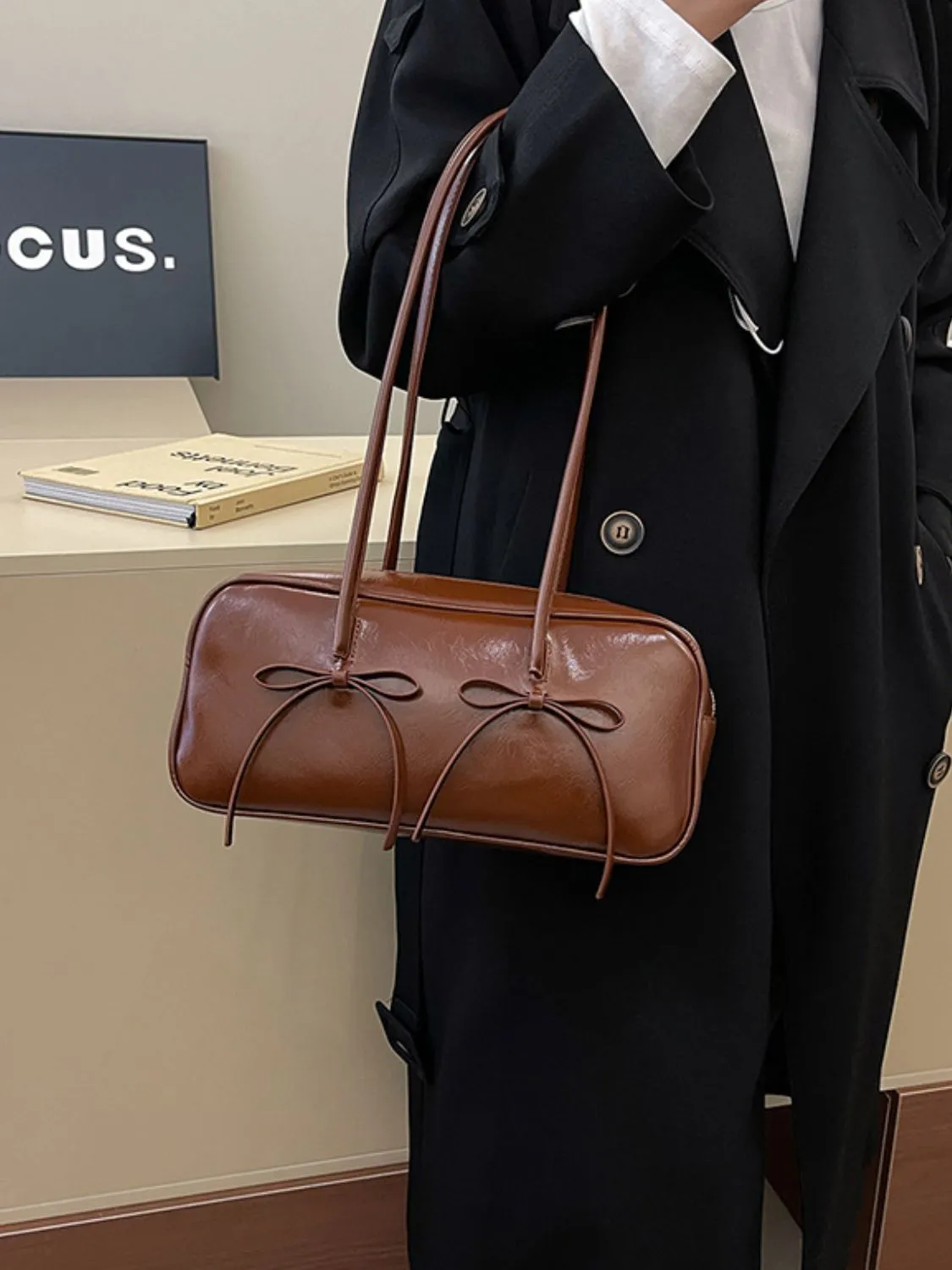 Bow Trim Shoulder Bag
