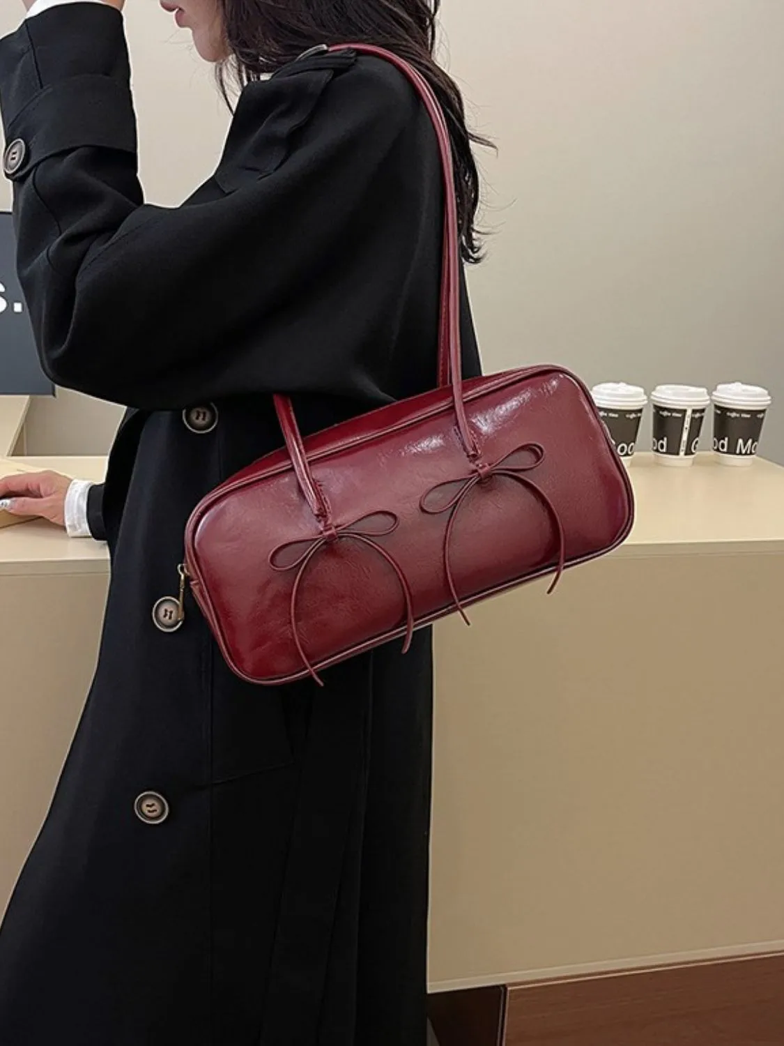 Bow Trim Shoulder Bag