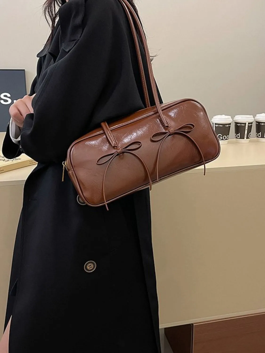 Bow Trim Shoulder Bag