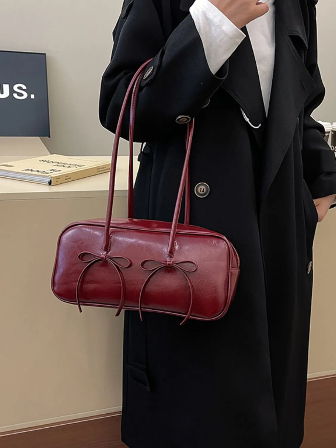 Bow Trim Shoulder Bag