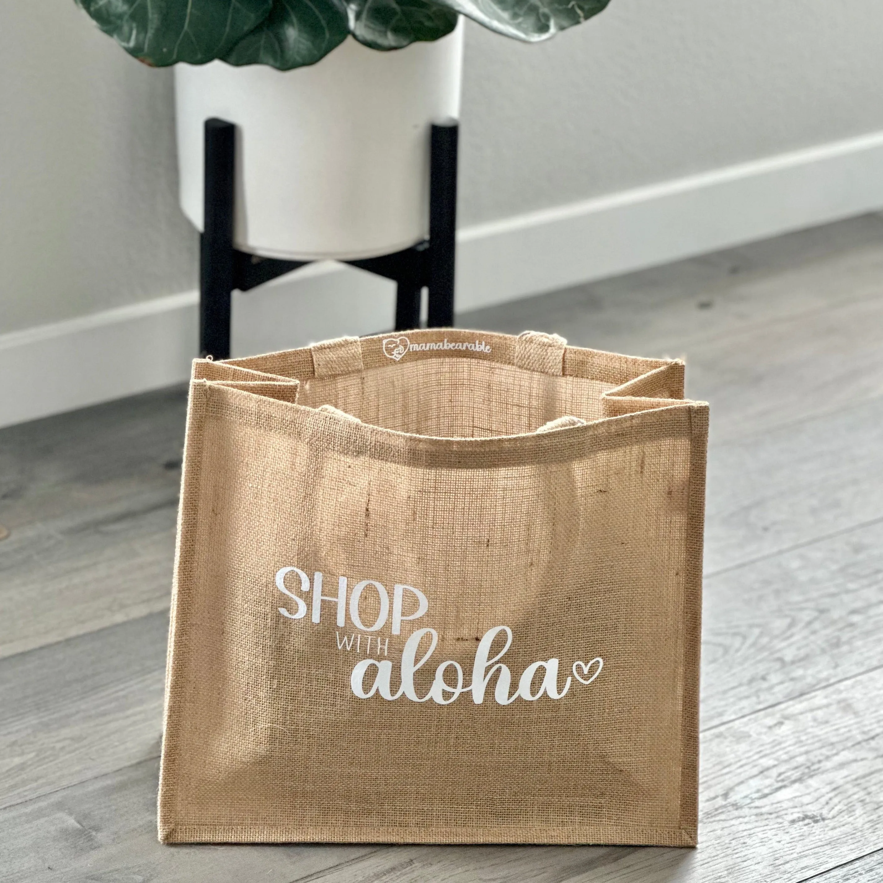 Burlap Tote - Shop with Aloha