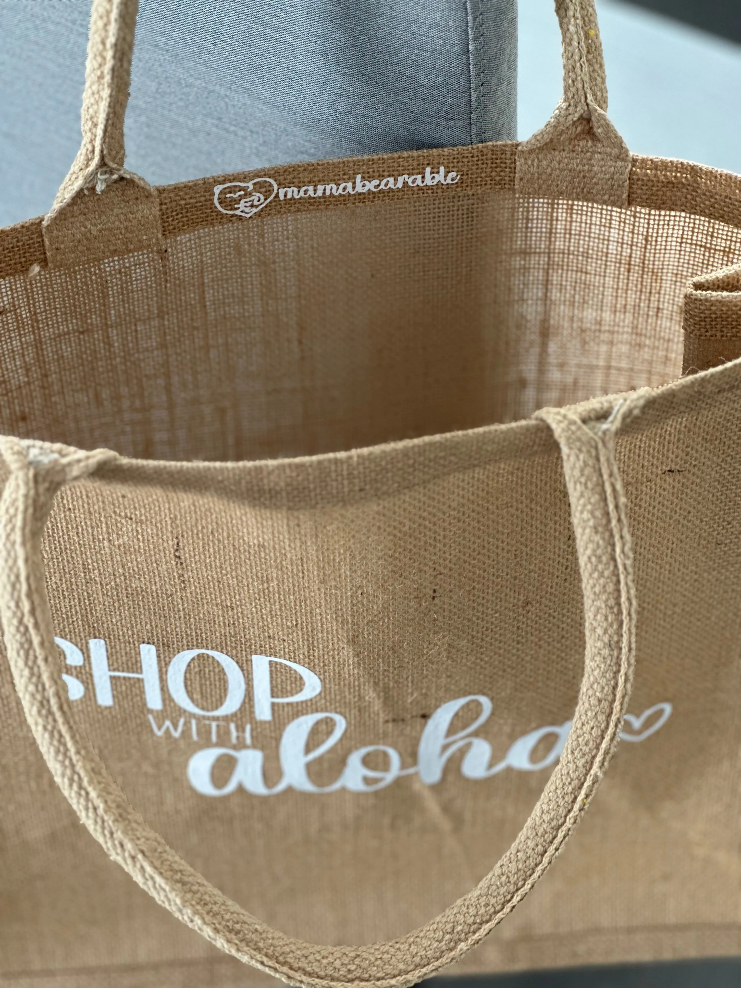 Burlap Tote - Shop with Aloha
