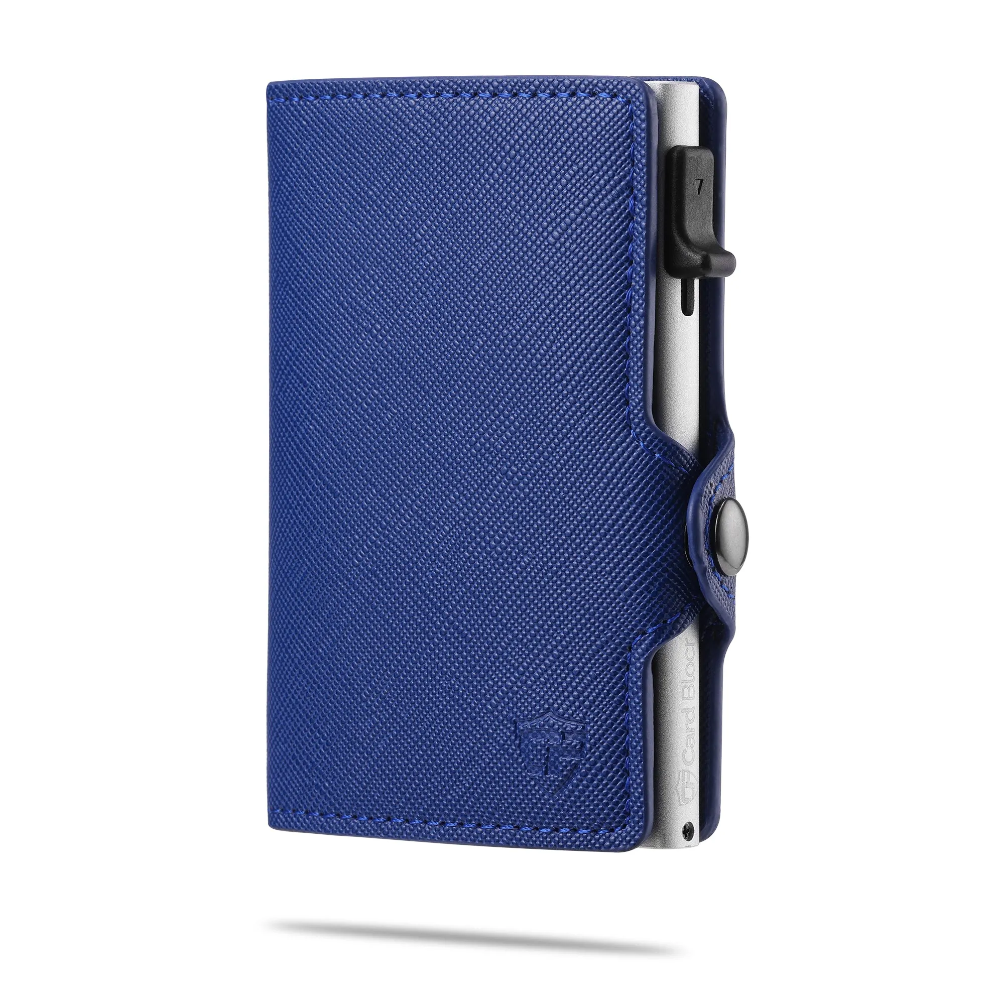 Card Blocr Credit Card Wallet for Women in Navy Blue Saffiano PU Leather | RFID Blocking