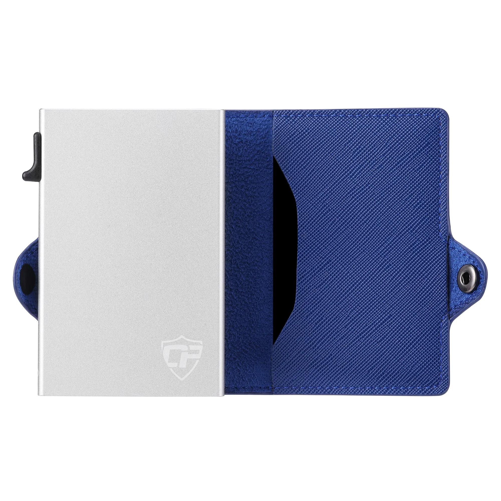 Card Blocr Credit Card Wallet for Women in Navy Blue Saffiano PU Leather | RFID Blocking