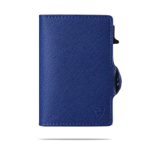 Card Blocr Credit Card Wallet for Women in Navy Blue Saffiano PU Leather | RFID Blocking
