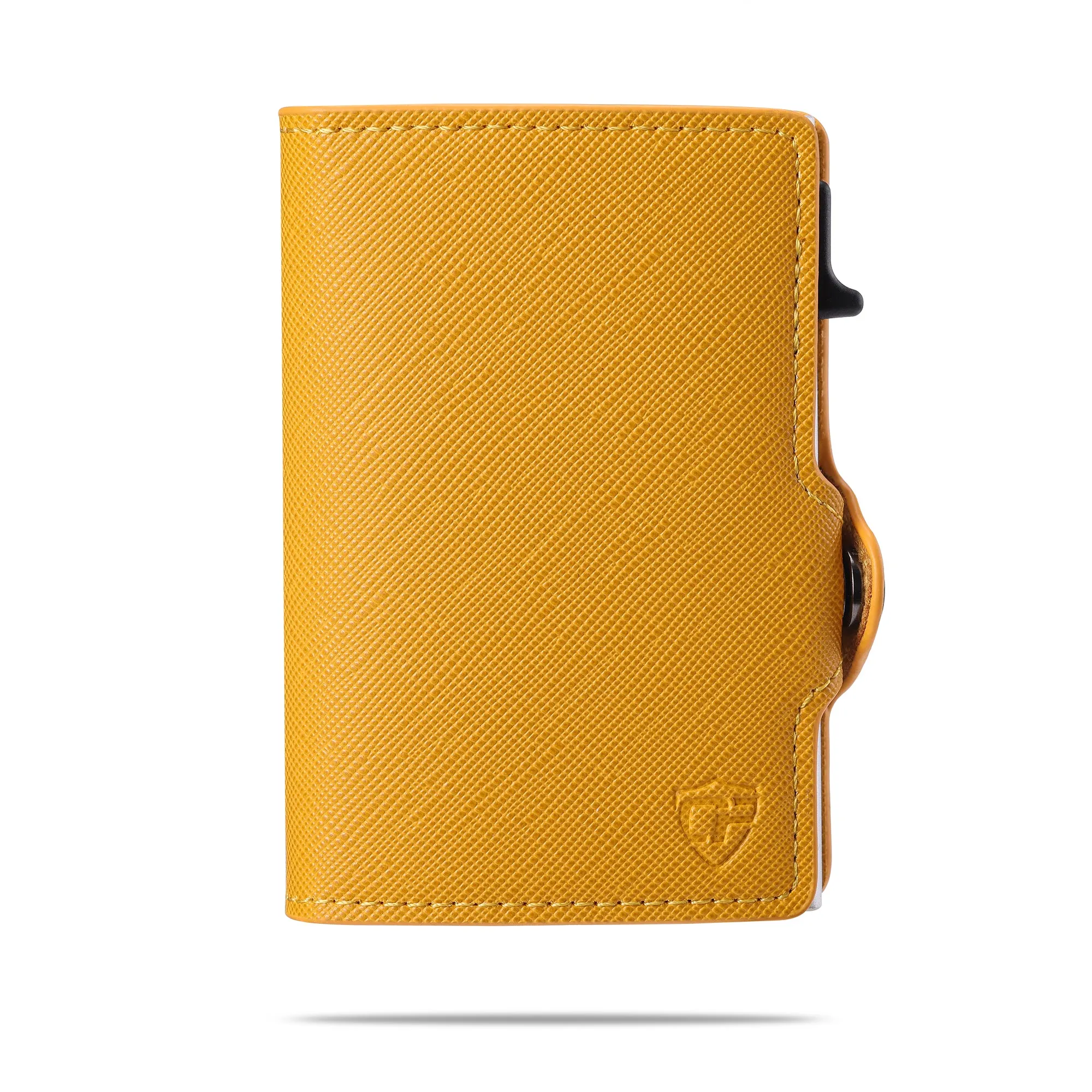 Card Blocr Credit Card Wallet for Women in Orange Saffiano PU Leather | RFID Blocking