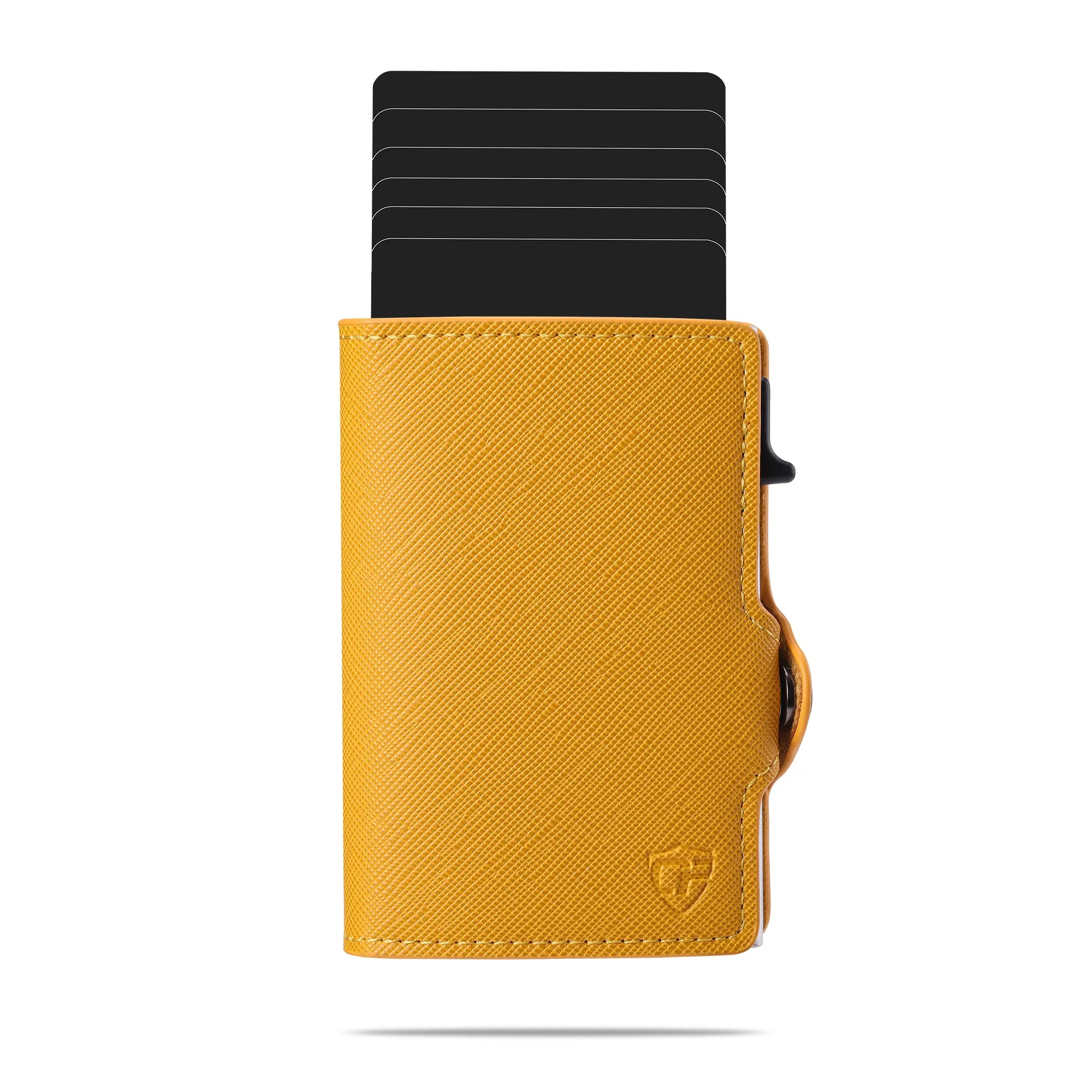 Card Blocr Credit Card Wallet for Women in Orange Saffiano PU Leather | RFID Blocking