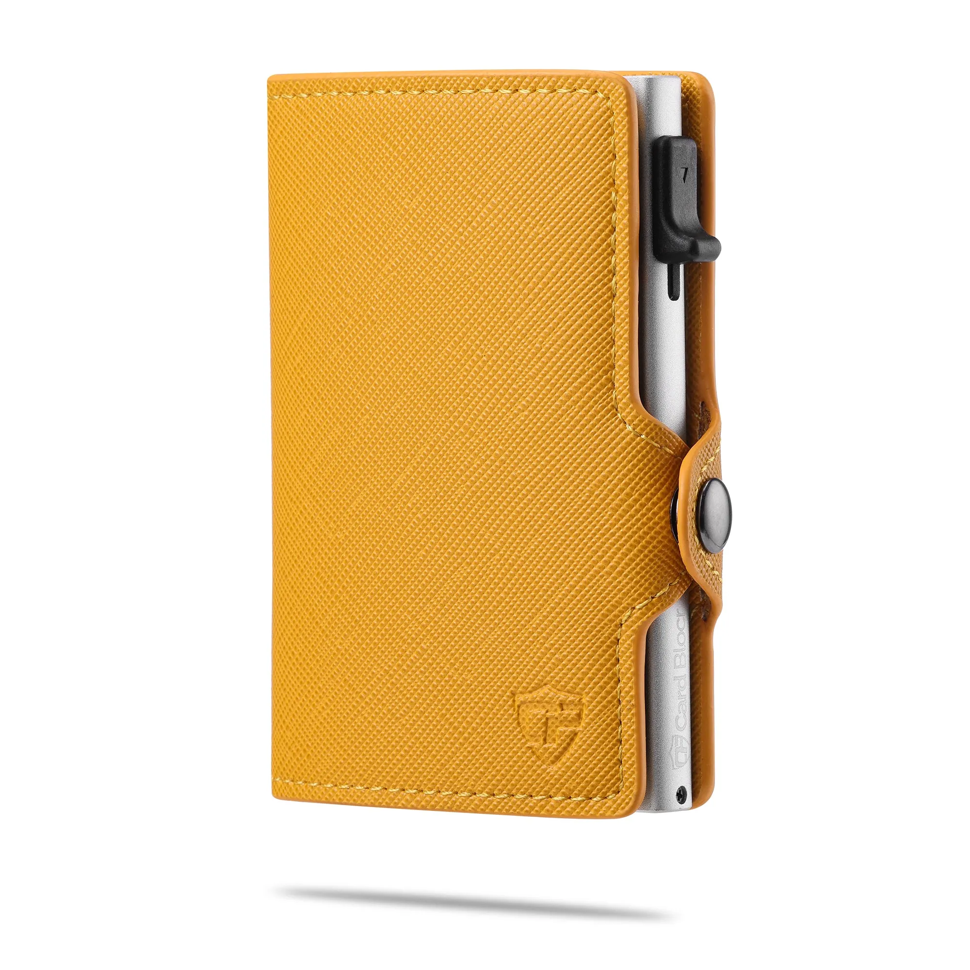 Card Blocr Credit Card Wallet for Women in Orange Saffiano PU Leather | RFID Blocking