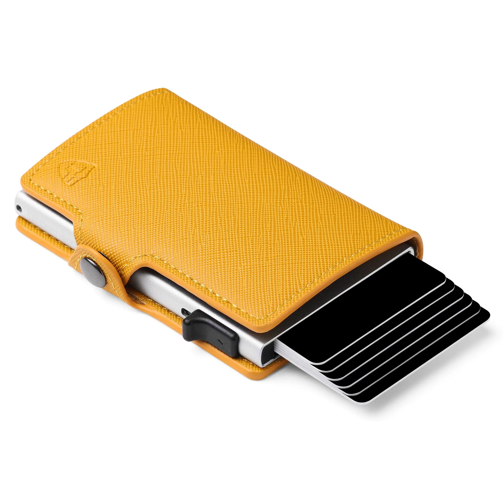 Card Blocr Credit Card Wallet for Women in Orange Saffiano PU Leather | RFID Blocking