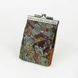 Card Holder   Wallet - Burgundy Butterfly
