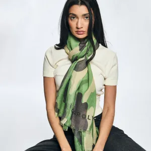 Cashmere Camouflage Shawl - Green