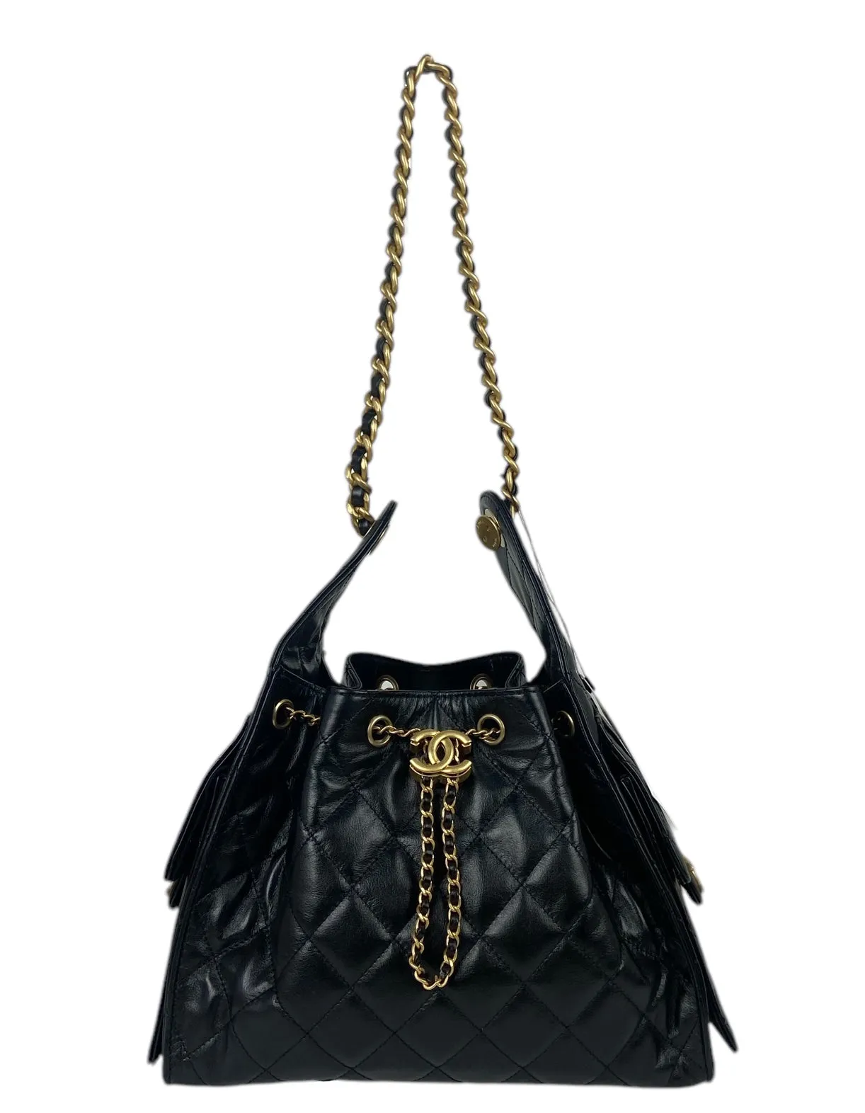 Chanel 2025 Black Leather Small 25 Hobo