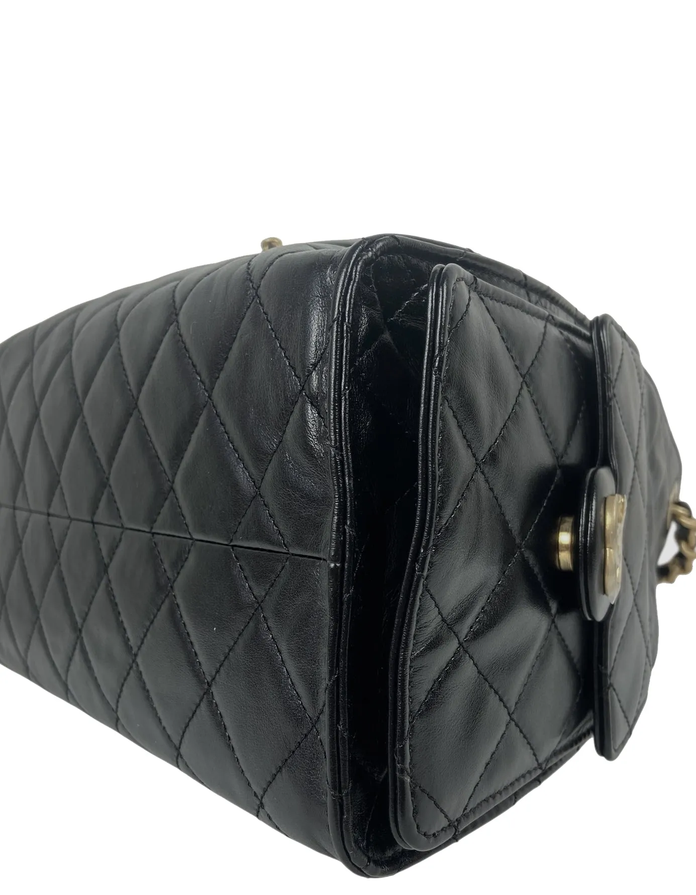 Chanel 2025 Black Leather Small 25 Hobo