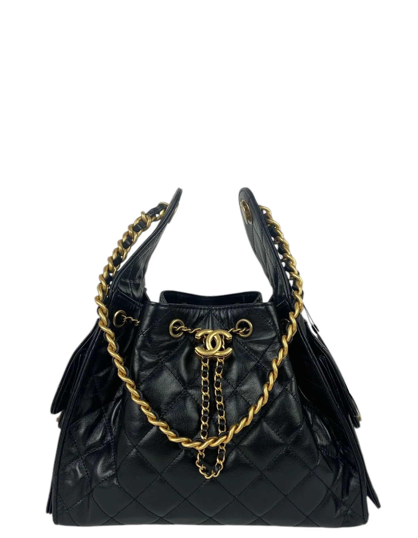 Chanel 2025 Black Leather Small 25 Hobo