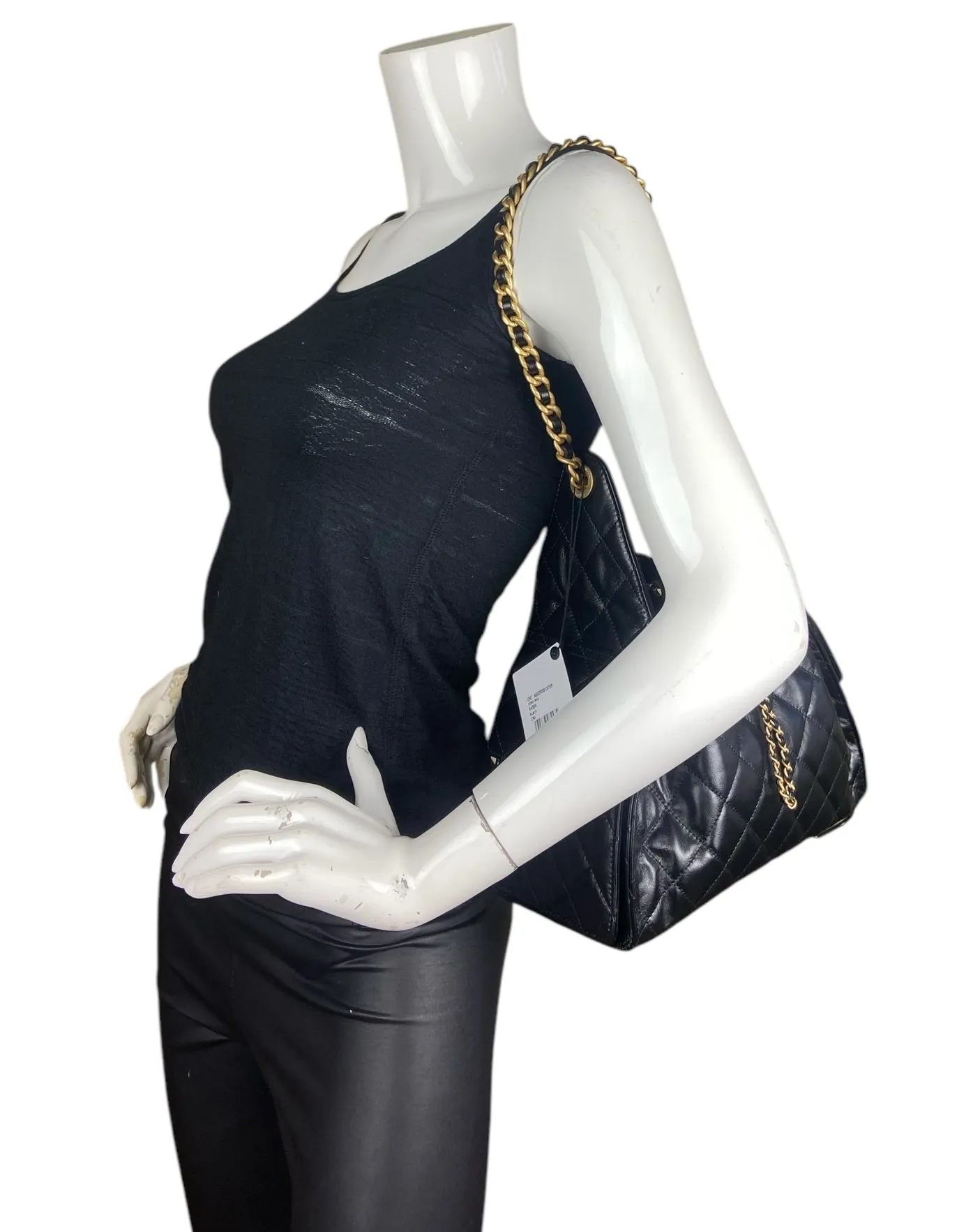 Chanel 2025 Black Leather Small 25 Hobo