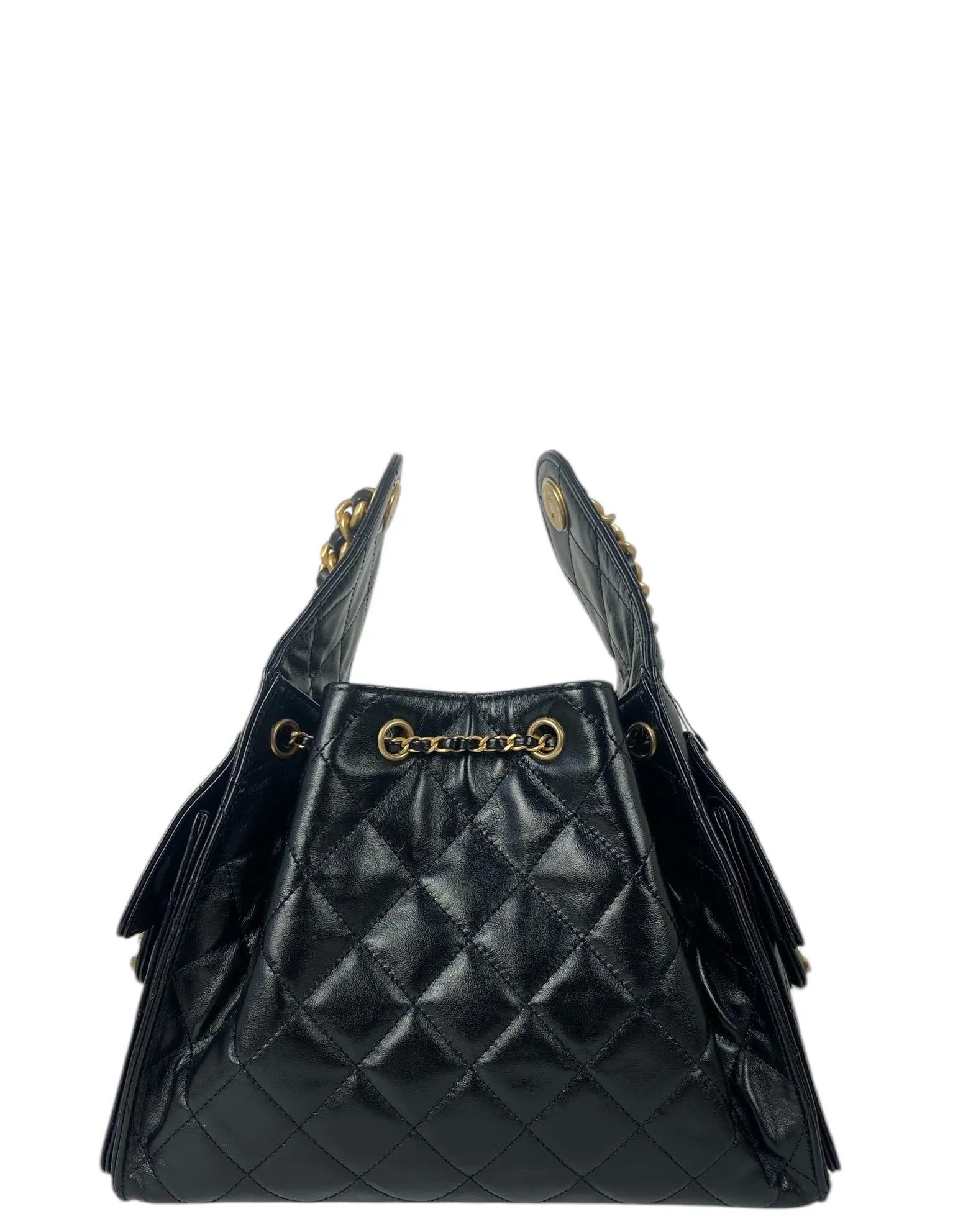Chanel 2025 Black Leather Small 25 Hobo
