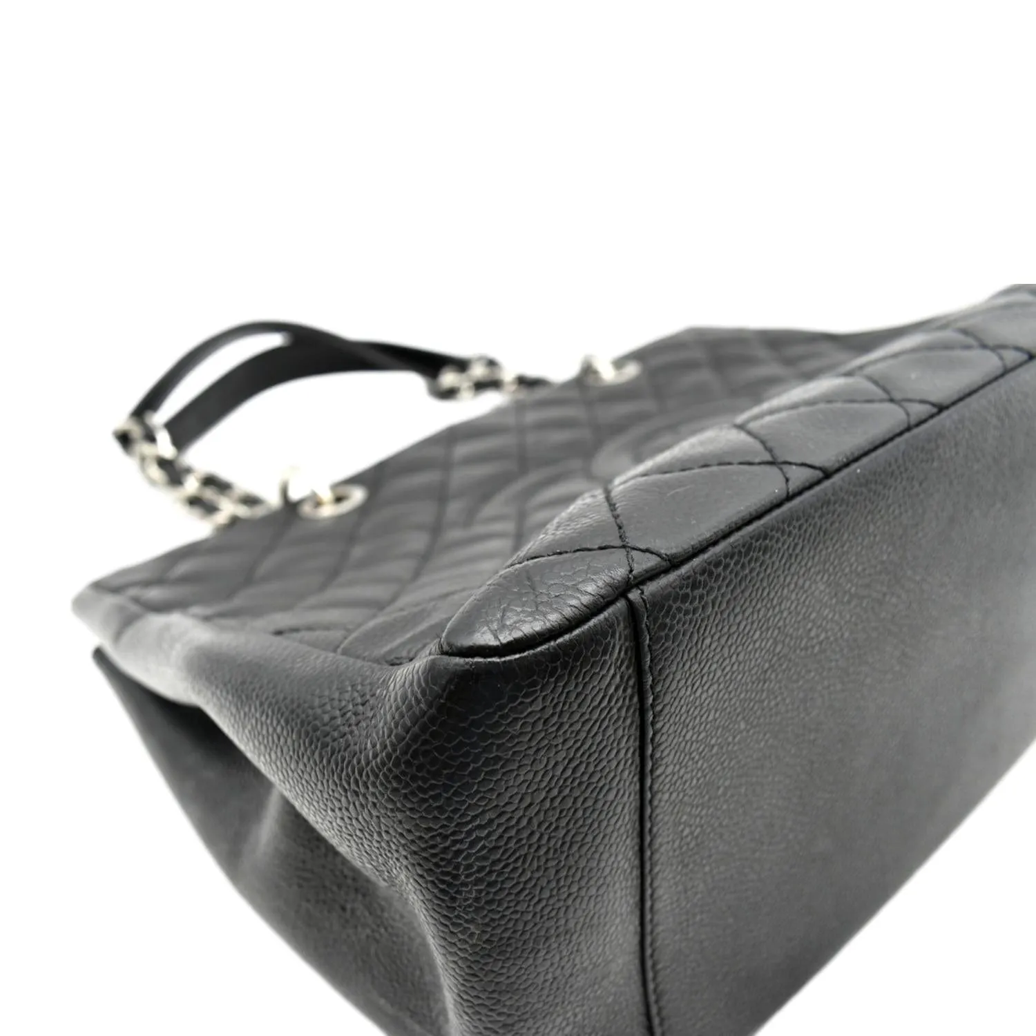 CHANEL Grand Shopping Quilted Caviar Leather GST Tote Bag Black